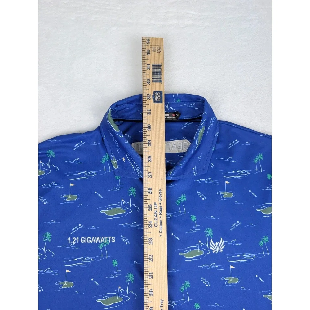 Ralph‎ Lauren RLX Performance Polo Mens XL Shank Attack Back to the Future Golf